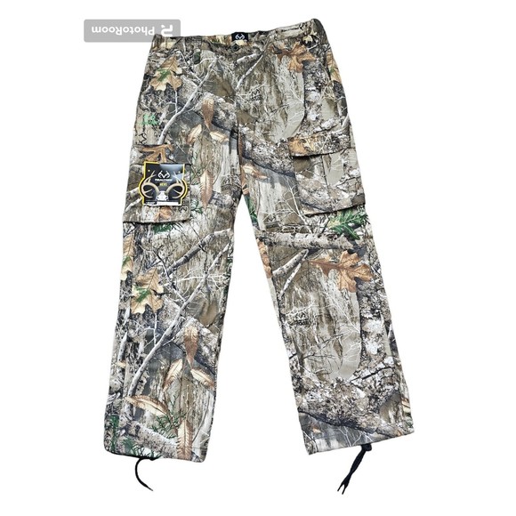 Realtree Camouflage Hunting Pants Side Elastic Waistband Mens 36/38 x 32